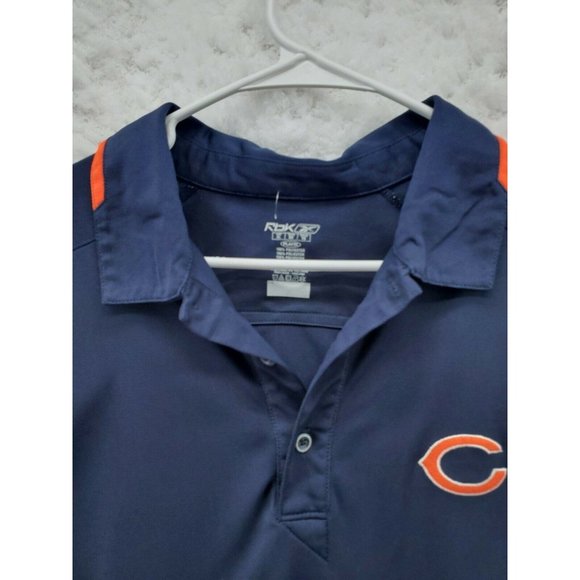 CHICAGO BEARS Shirt Men's Polo REEBOK Blue/Orange Size Extra Large - Picture 7 of 7